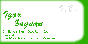 igor bogdan business card